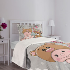Teddy Bear Butterflies Bedspread Set