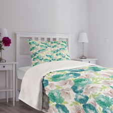 Flora Pattern with Rose Bedspread Set