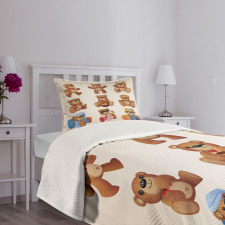 Teddy Bear Kids Design Bedspread Set