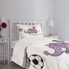 Elephant Playing Soccer Bedspread Set