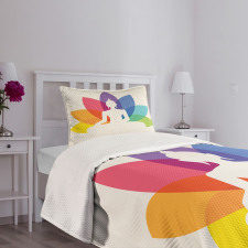 Colorful Lotus Flower Bedspread Set