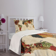 Boho Food Bedspread Set