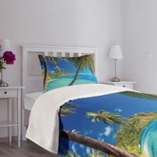 Palm Trees Sea Beach Bedspread Set