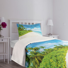 Beach Sea Exotic Palms Bedspread Set