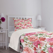 Peonies and Roses Bedspread Set