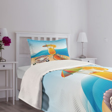 Seascape Summer Beach Bedspread Set