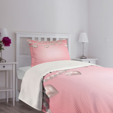 Heart Pearl Necklace Bedspread Set