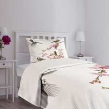 Flowers Hummingbirds Bedspread Set