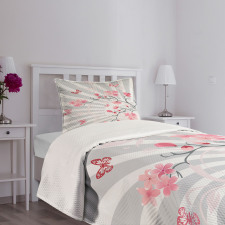 Birds on Cherry Tree Bedspread Set