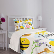 Bee Happy Spring Garden Bedspread Set