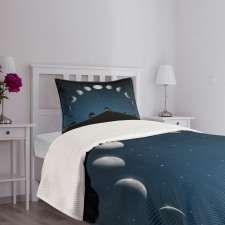 Lunar Phases and Stars Hill Bedspread Set