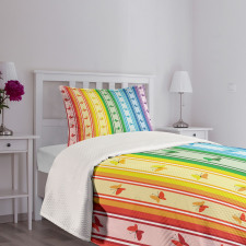 Stripe Rainbow Pattern Bedspread Set