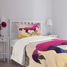 Geometric Horse Animal Bedspread Set