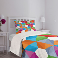 Retro Mosaic Triangle Bedspread Set