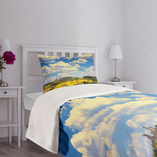 Historic Village Scenery Bedspread Set