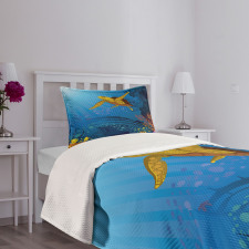 Coral Reef Fish Turtle Bedspread Set