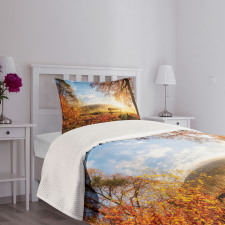 Autumn Forest Bench Bedspread Set