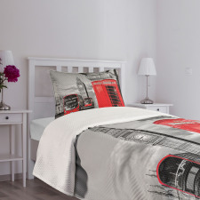 London Retro Phone Booth Bedspread Set