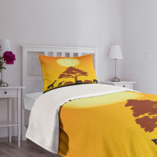 Wildlife Animals Rhinos Bedspread Set