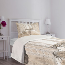 View of Eiffiel Tower Bedspread Set