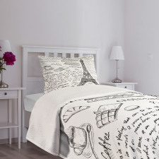 Bonjour Croissan Coffee Bedspread Set