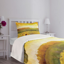 Golden Sunflower Field Bedspread Set