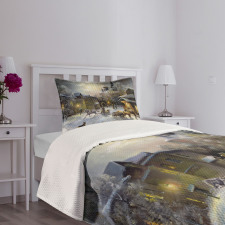 Winter Rural Landscape Bedspread Set