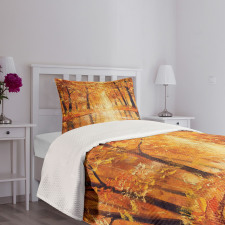 Forest Lake Fall Trees Bedspread Set