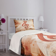 Grunge Abstract Notes Bedspread Set