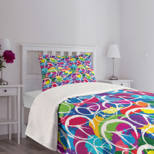 Peace Activism Theme Bedspread Set