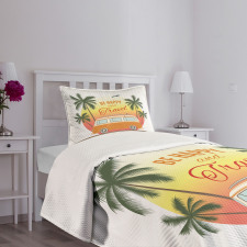 Retro Palms Free 60s Bedspread Set