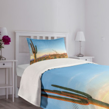 Sun in Desert Cactus Bedspread Set