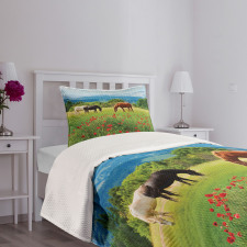 Landscape Rural Scene Bedspread Set