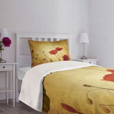 Poppy Flowers Bohemian Bedspread Set