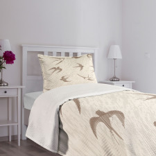 Flying Birds Bedspread Set