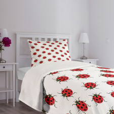 Ladybugs Patterns Bedspread Set