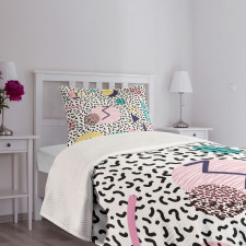 Retro Geometric Shapes Bedspread Set