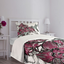 Orchids and Hummingbird Bedspread Set