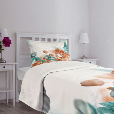 Orchids Blossoms Floral Bedspread Set