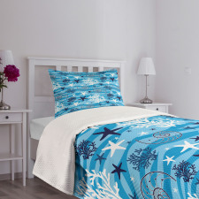 Seashells Marine Sea Bedspread Set