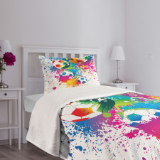 Colorful Splashes Balls Bedspread Set