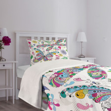 Paisley Dragonfly Bedspread Set