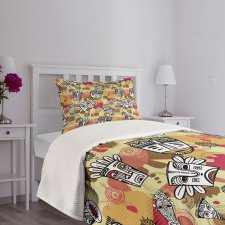 Aboriginal Masks Bedspread Set