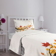 Autumn Tree Branches Bedspread Set