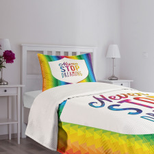 Rainbow Words Bedspread Set