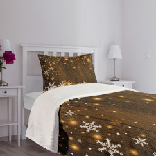 Wood and Snowflakes Bedspread Set