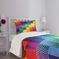 Rainbow Retro Patchwork Bedspread Set