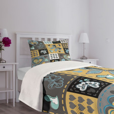 Butterfly Heart Retro Bedspread Set