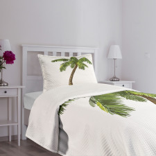 Cartoon Palm Trees Bedspread Set