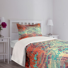 Grunge Paisley Bedspread Set